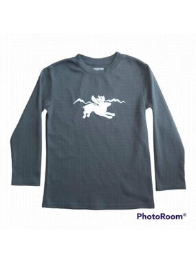 Cherokee Boys/Girls Size Medium Black With White Reindeer Knit Pajama Top Shirt